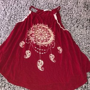 S or M red muscle shirt